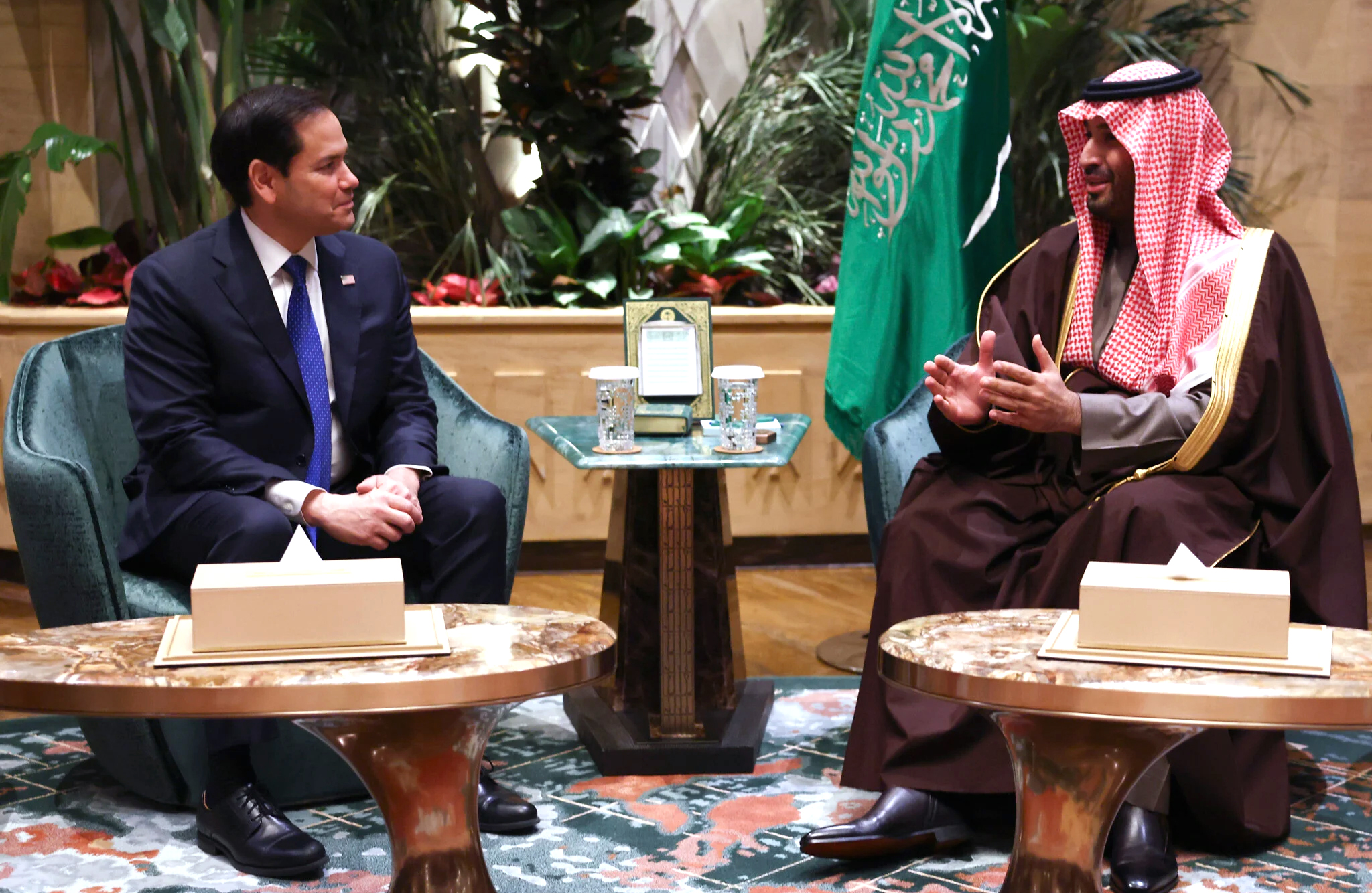 سعودي ولي عهد شهزادي محمد بن سلمان سان آمريڪي پرڏيهي وزير مارڪو روبيو جي ملاقات