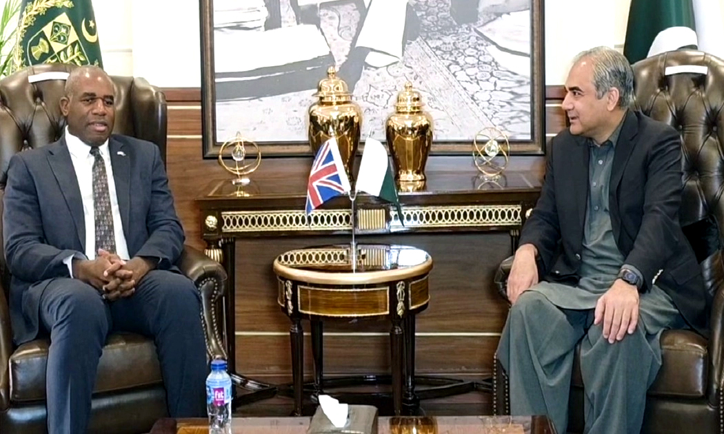 وفاقي گهرو وزير محسن نقوي سان برطانوي پرڏيهي وزير جي ملاقات